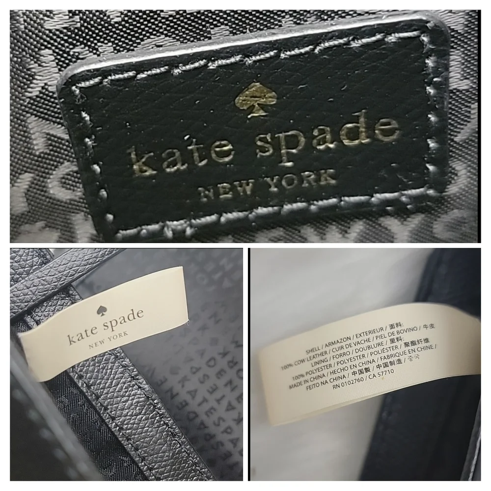 KATE SPADE Black Pebble Grain Single‎ Strap Designer Lock Closure Shoulder Bag